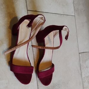 Chic Burgundy Heeled Sandals